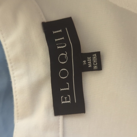 White eloquii midi 3/4 length sleeve swing dress - Picture 1 of 4